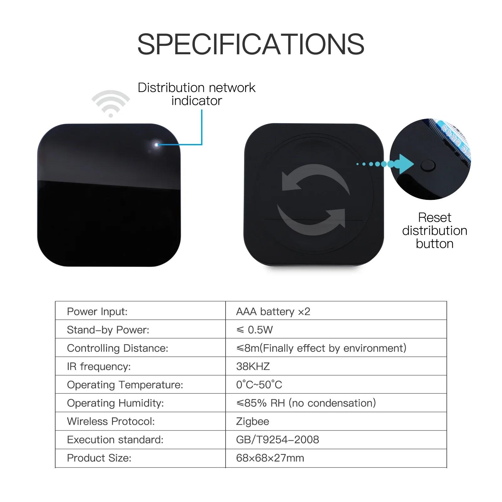 MOES Tuya ZigBee télécommande IR intelligente télécommande infrarouge universelle pour maison intell