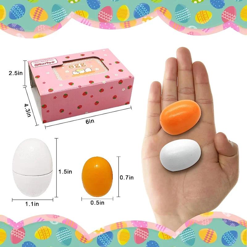 6 pièces oeufs en bois jouet oeuf cuisine jouets enfants jouer nourriture cuisine semblant jouer ens