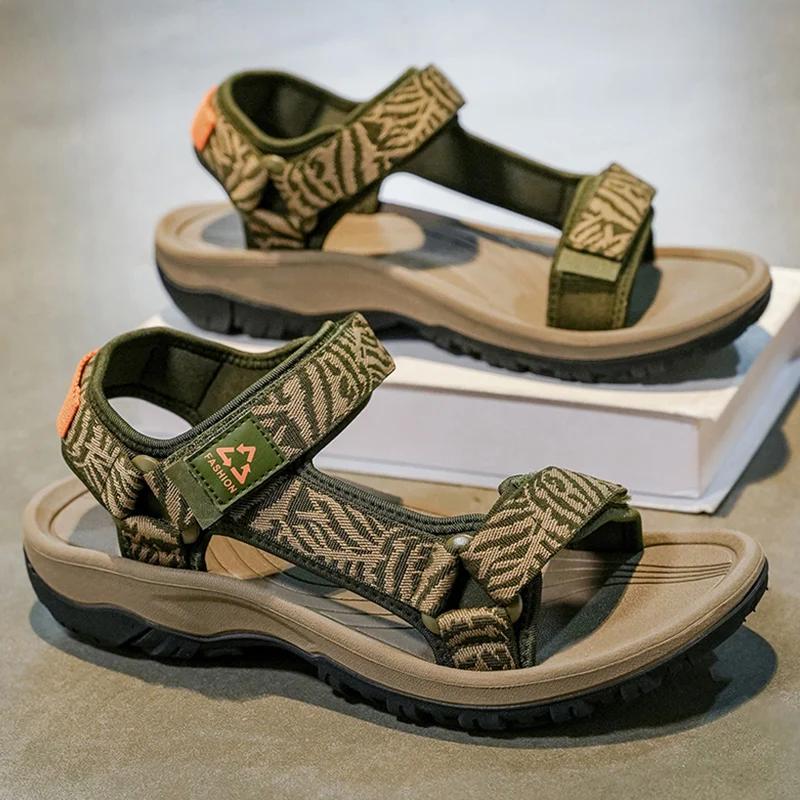 Sandales d'extérieur à bout ouvert pour hommes, chaussures de randonnée respirantes, sandales de pla