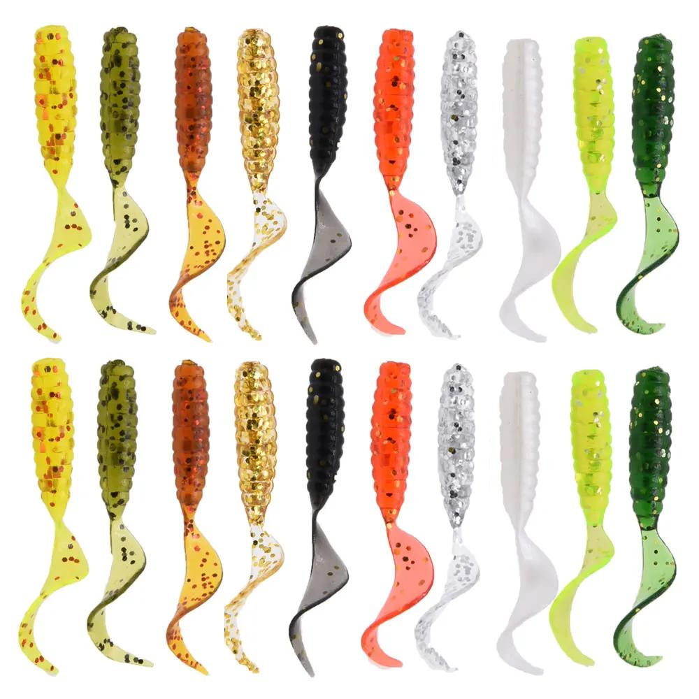 20 ou 30 pièces de leurres souples en silicone de 4 cm et 6 cm pour la pêche, leurres en forme de la