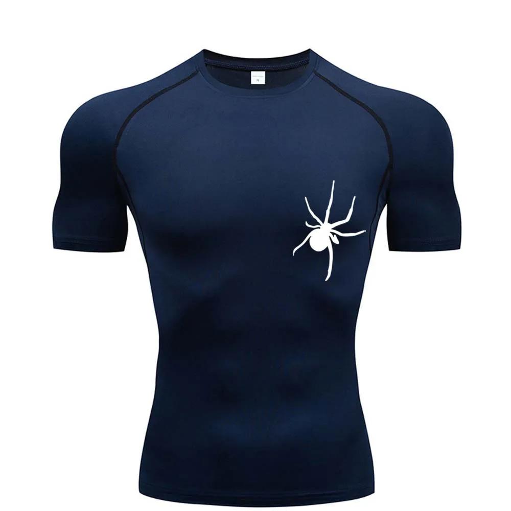 T-Shirt d'été à manches courtes pour hommes, chemise de course, vêtements de sport à Compression, ha