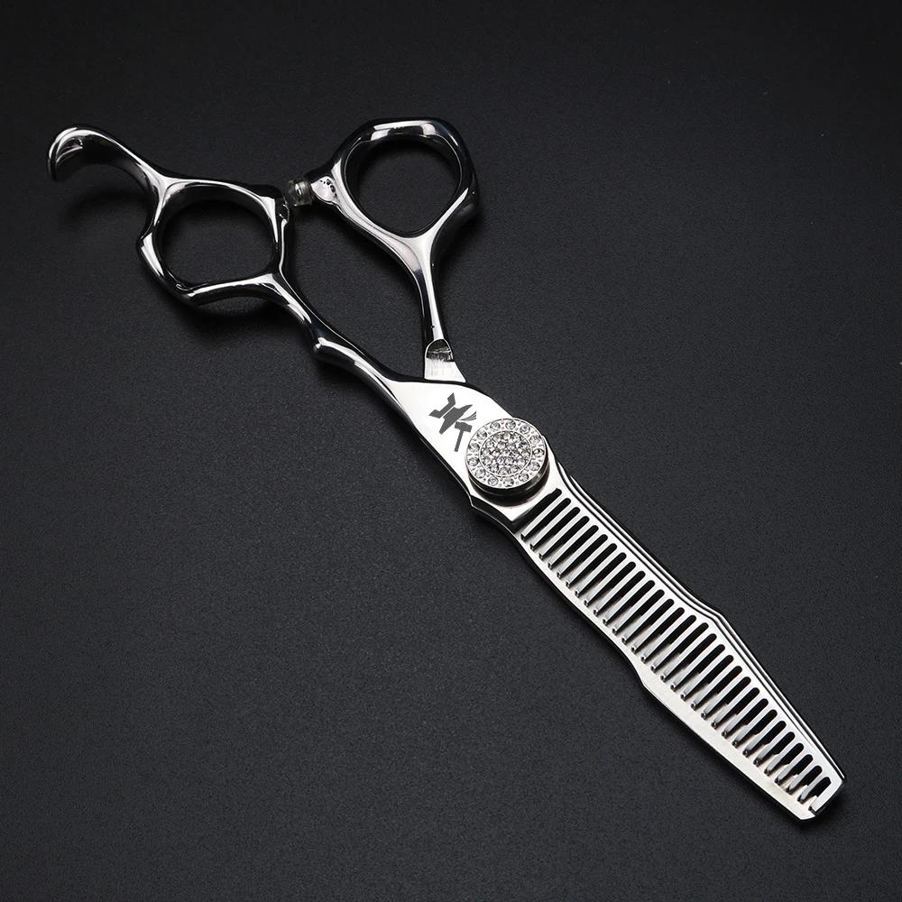 Ciseaux à cheveux artisanaux CNC 6 pouces, ciseaux de coupe et d'amincissement en acier japonais 440