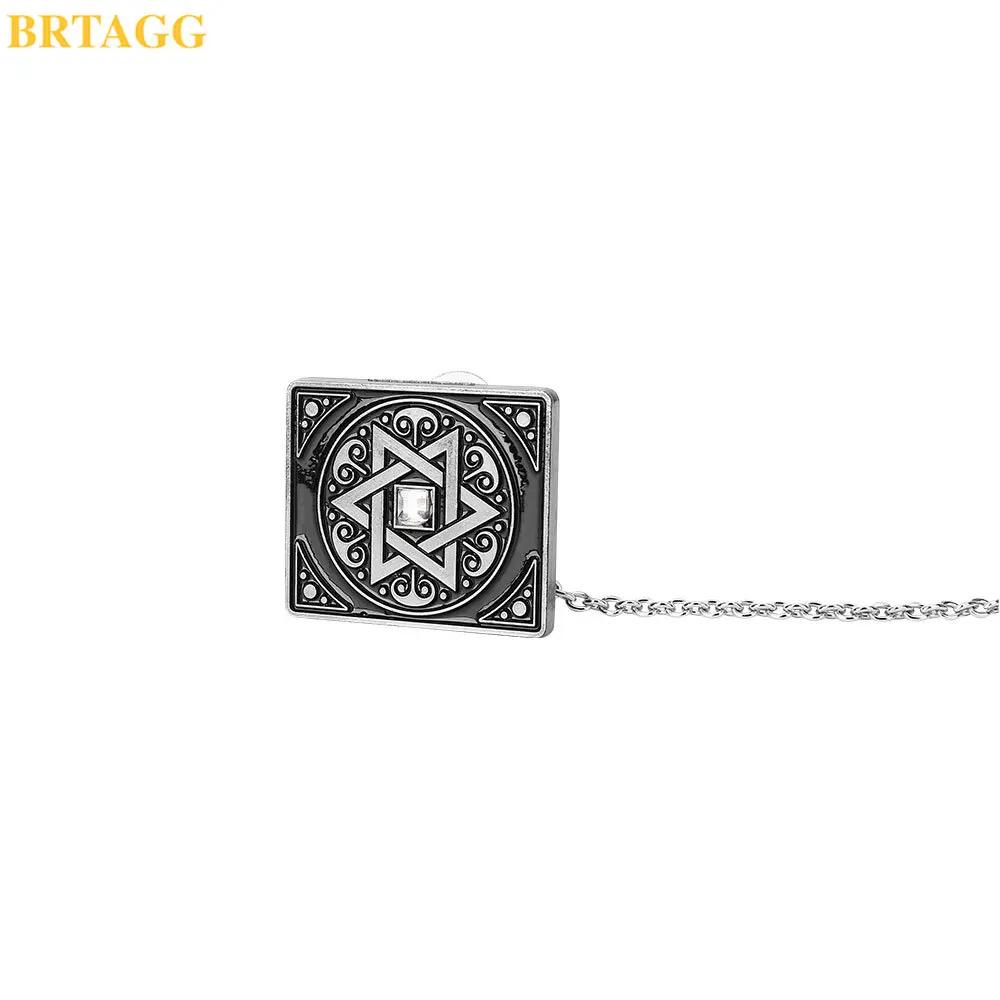 BRTAGG Clips Tallit, Clips pour Châle de Prière Tallit, 3,5 cm x 3 cm, Tout Métal, Étoile de David,