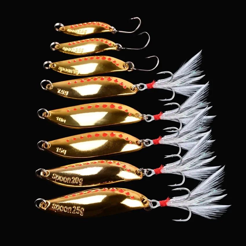 Métal Vib sangsue Spinners cuillère leurres 2.5g 5g 7.5g 10g 15g 20g 25g 30g appât artificiel leurre