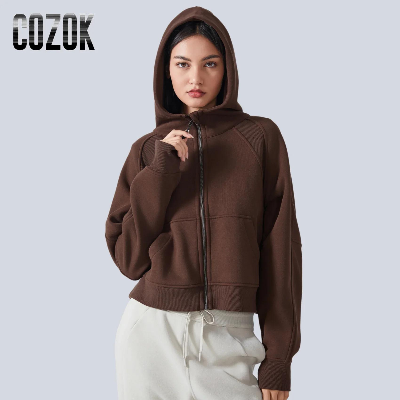 Sweat-shirt à Capuche avec Fermeture Éclair Complète pour Femme, Vêtement d'Hiver Chaud, Manteau de