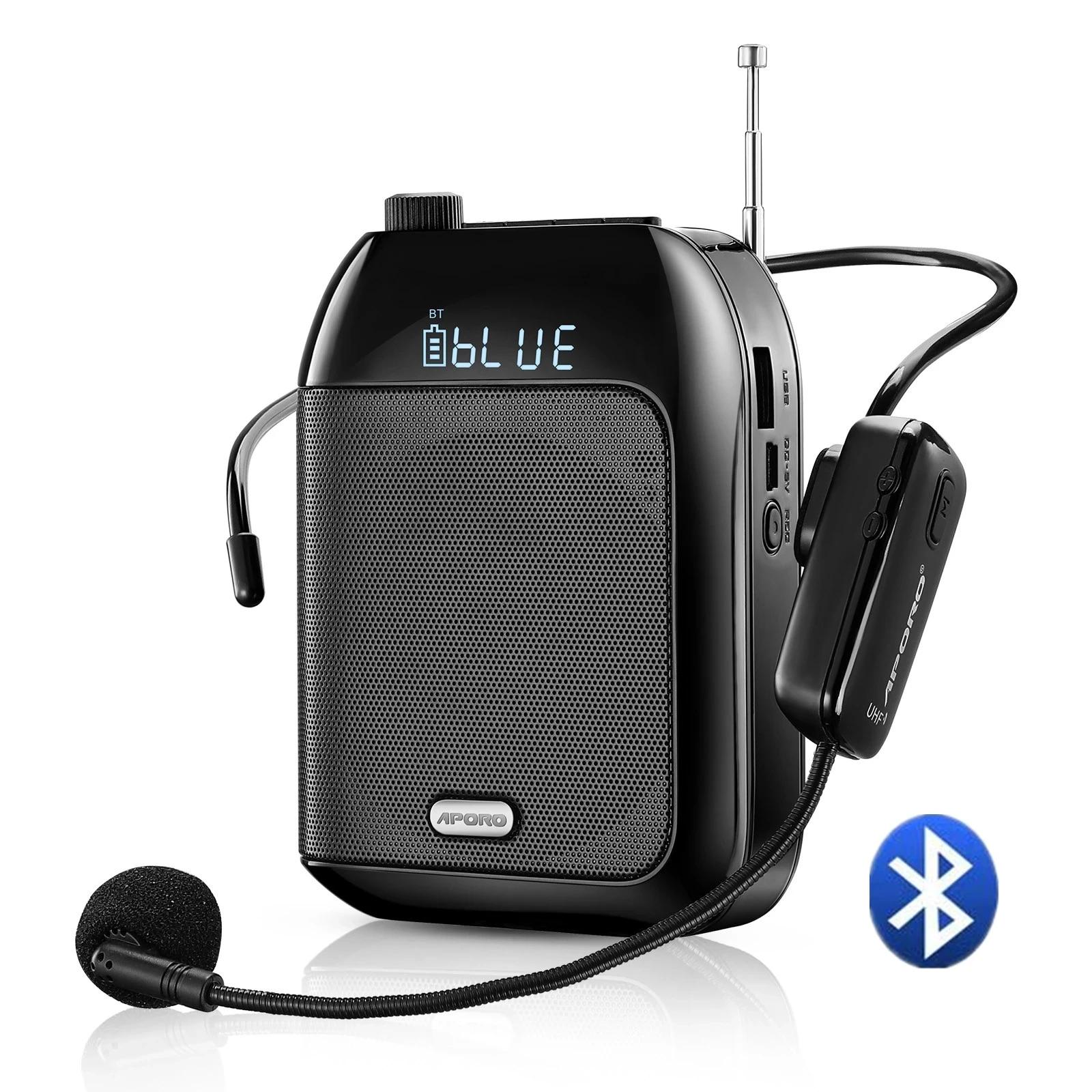Amplificateur vocal sans fil Bluetooth UHF, Portable, pour enseigner les conférences, Guide touristi