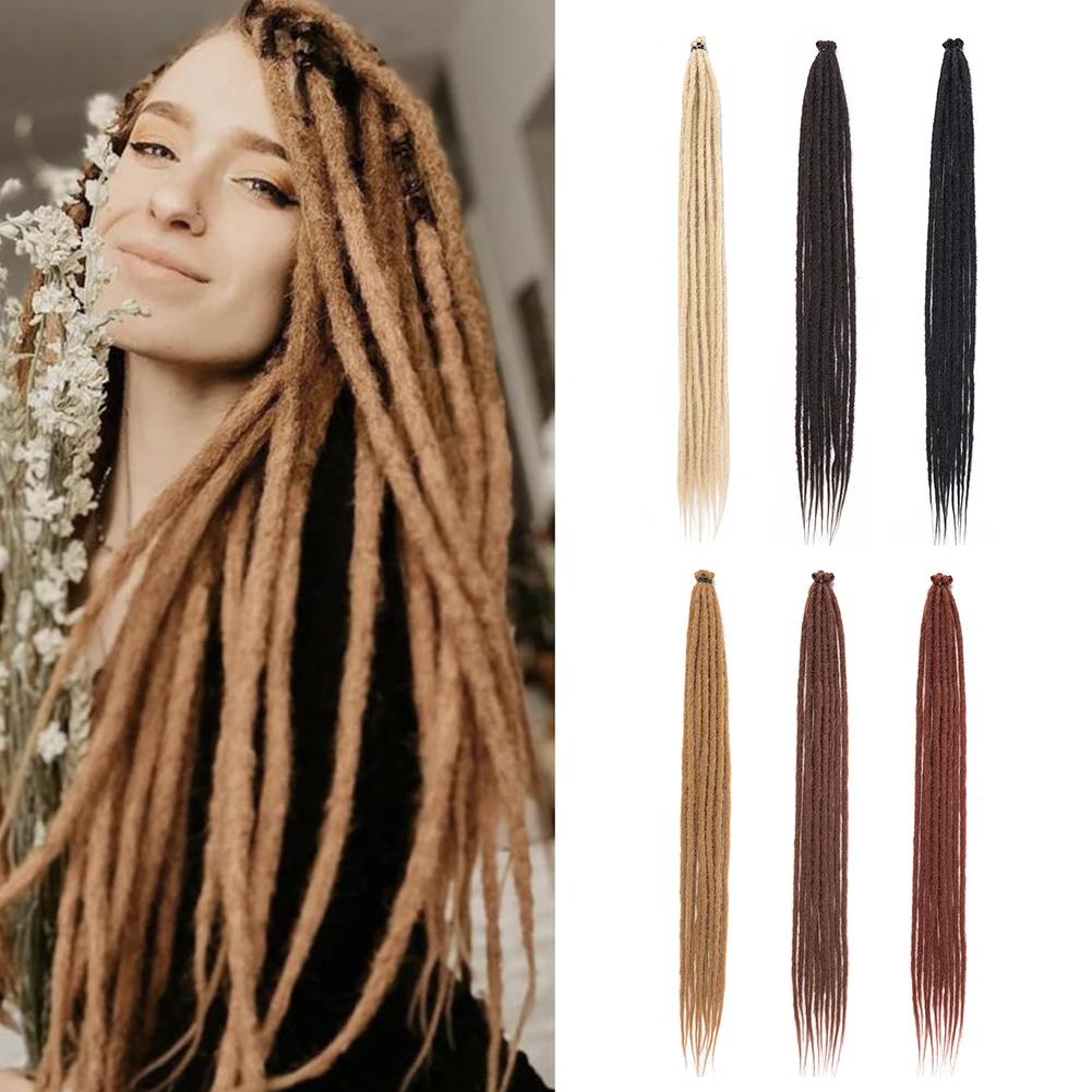 Extensions de Dreadlock synthétiques 10 racines/paquet Hippie dreads à une extrémité Ombre Loc Exten