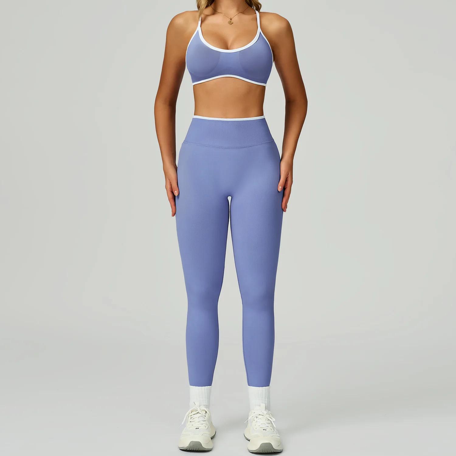 Ensemble de yoga 2 pièces sans couture pour femme, tenue de sport sexy à manches longues et crop top