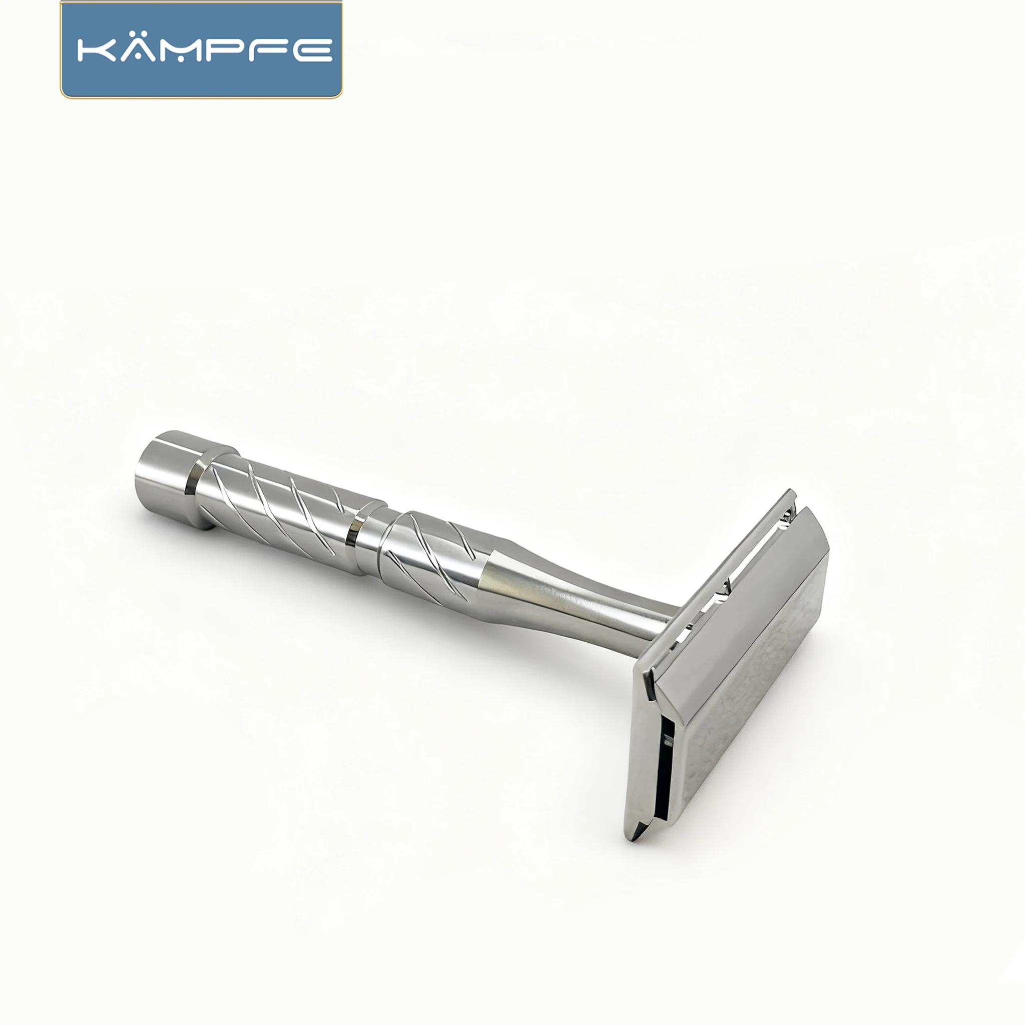 KAMPFE Rasoir manuel de sécurité CNC - Acier inoxydable traité pour le rasage humide des peaux sensi