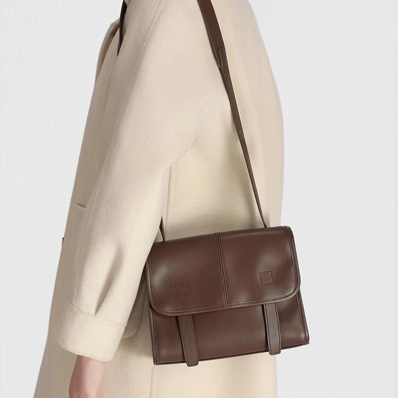 Sac Cambridge rétro en cuir véritable pour femmes, sacs à bandoulière avec sangle réglable, sacoche