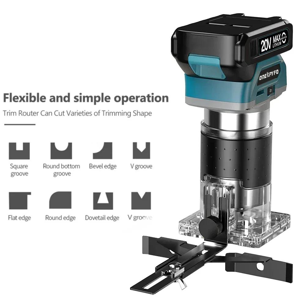 Makita-Tondeuse à main électrique sans balais à 5 vitesses, toupie à bois sans fil, travail de calcu