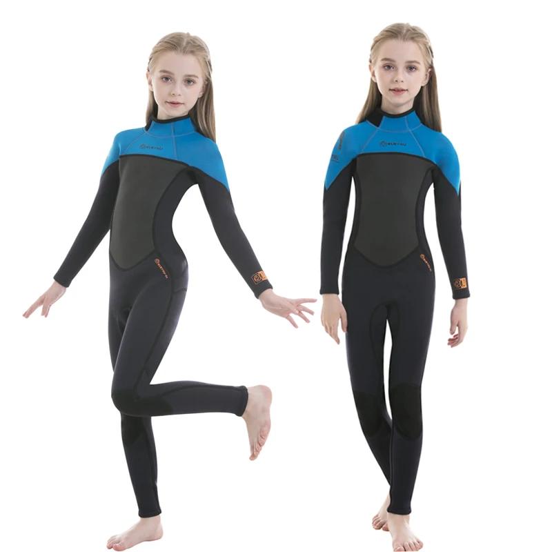 Combinaison de plongée en néoprène pour enfants, 2.5MM, maillot de bain complet thermique pour jeune