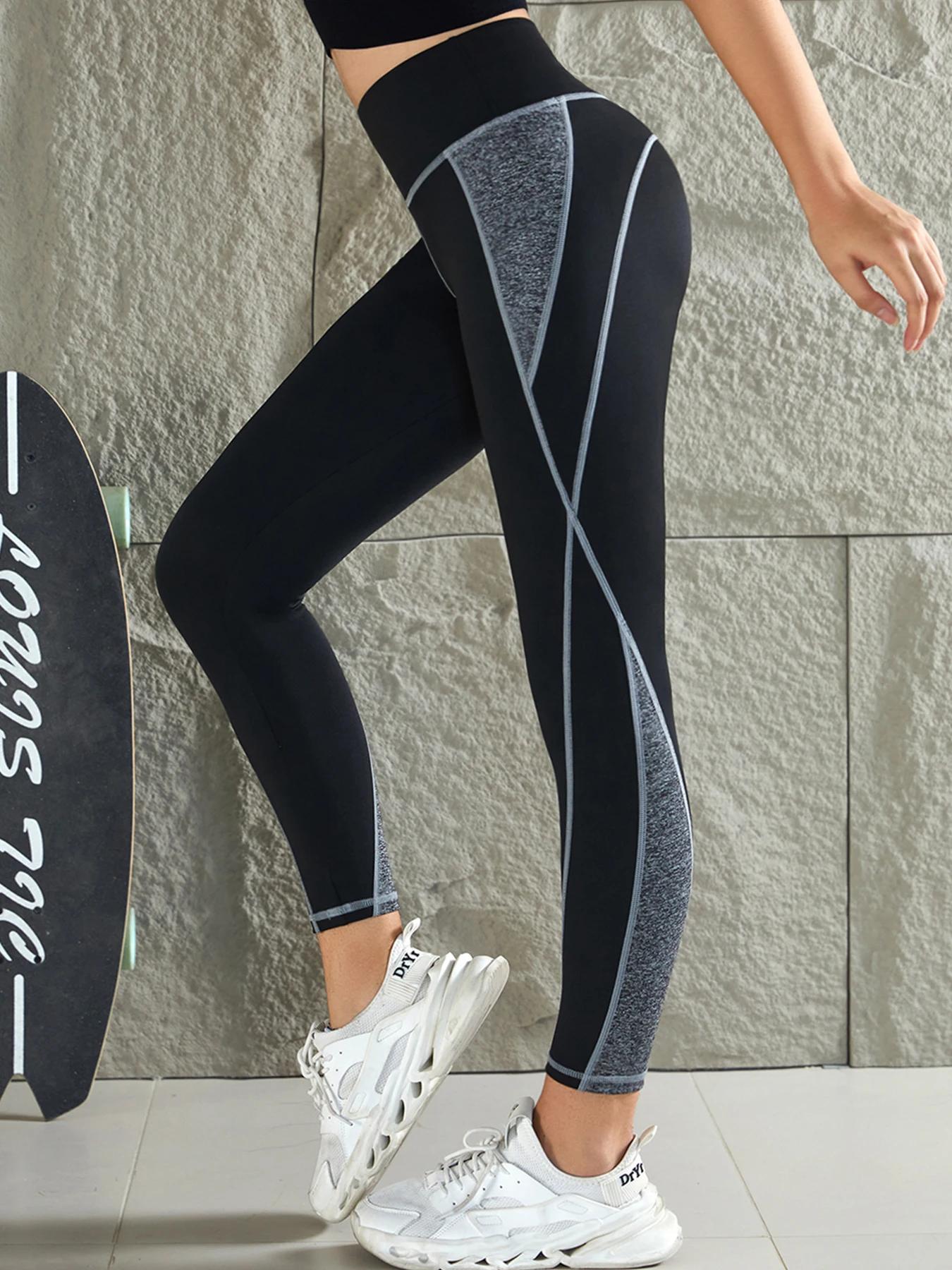 Leggings de Yoga multicolores taille haute, serrage du ventre, sport, course à pied, pantalons de Yo