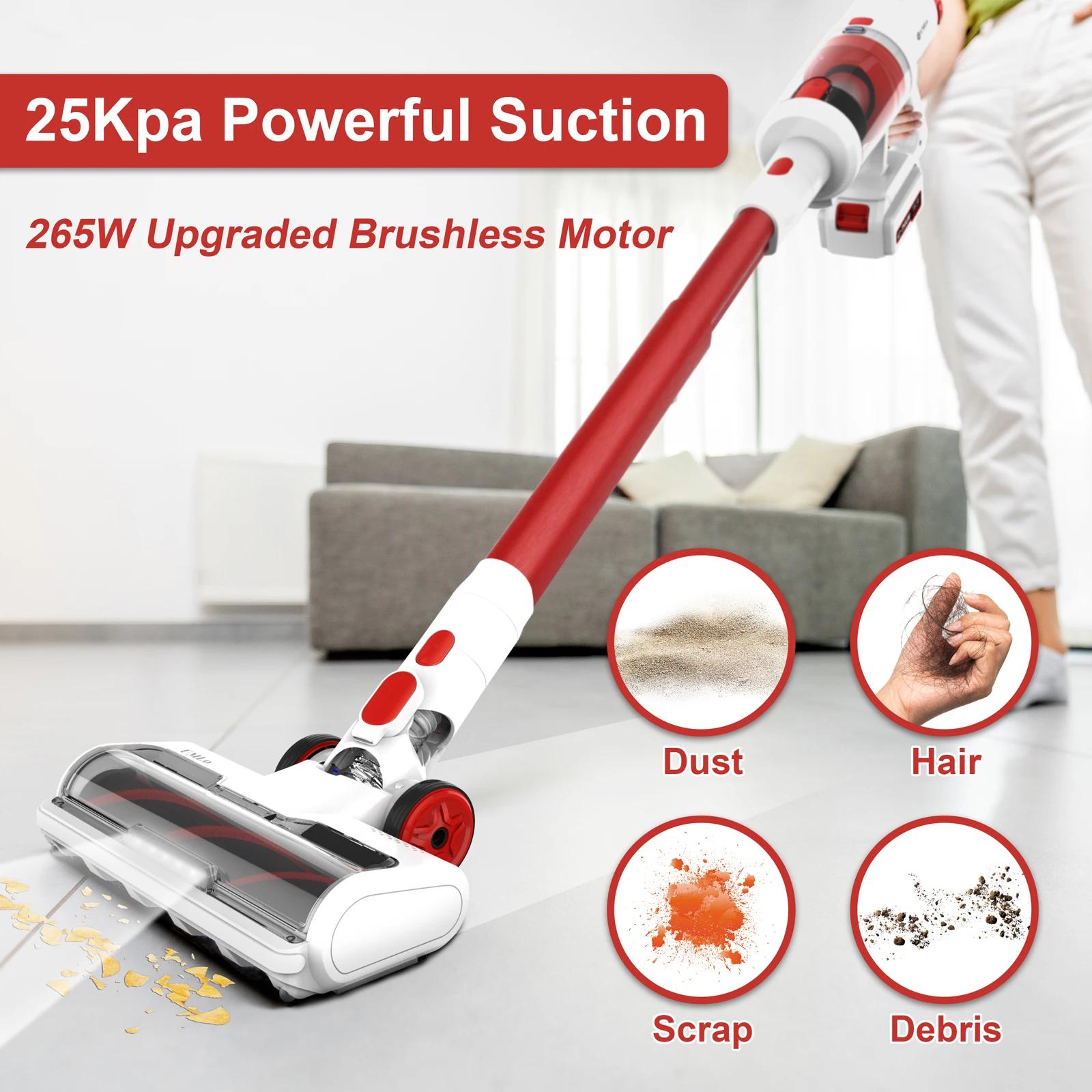 Aspirateur sans fil léger 8 en 1 avec écran LED, aspirateur balai sans fil, 300W, 28Kpa, UMLo V111