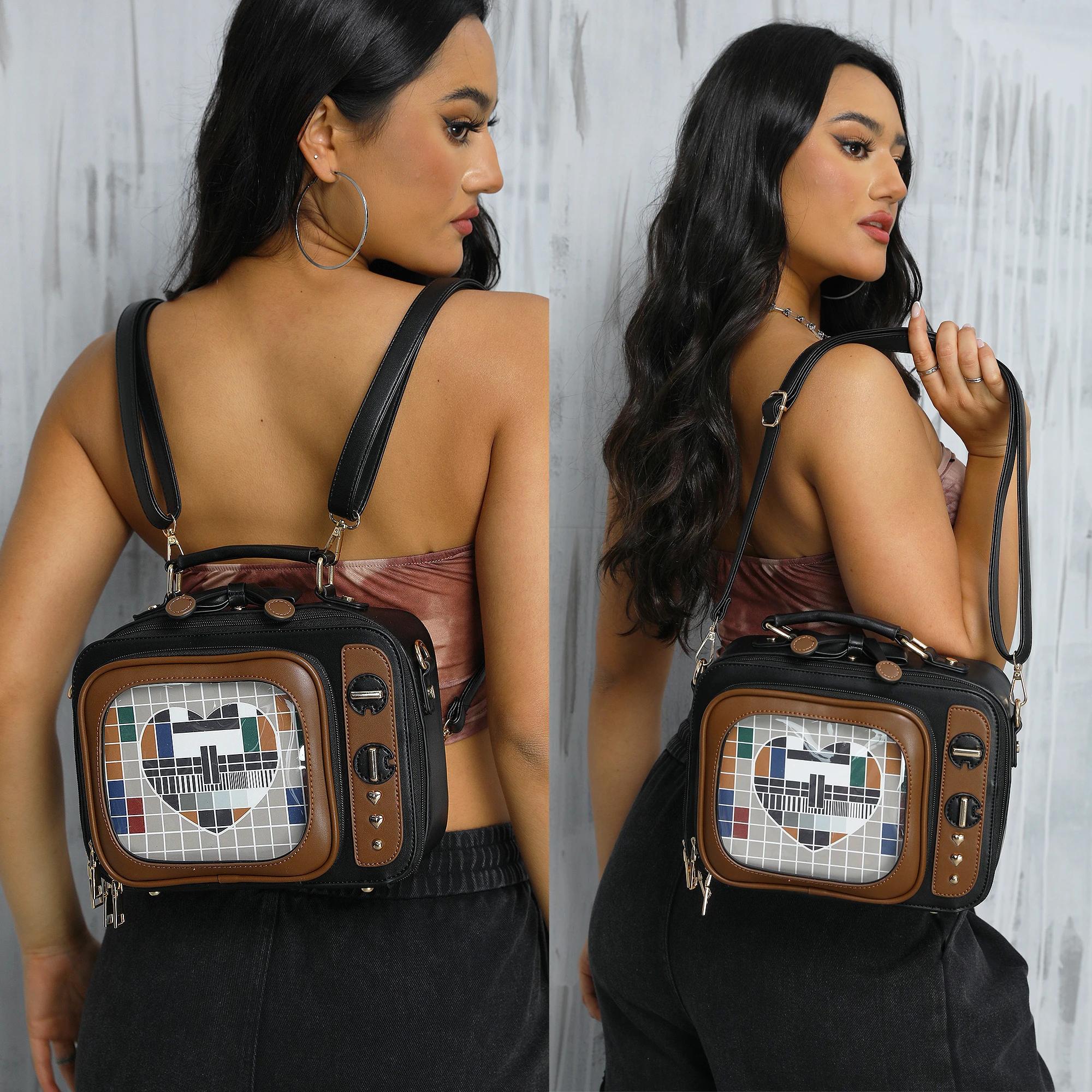 Nouveauté Tv forme Ita sac rétro télévision femmes sac à bandoulière Design Ita sac à dos avec Inser