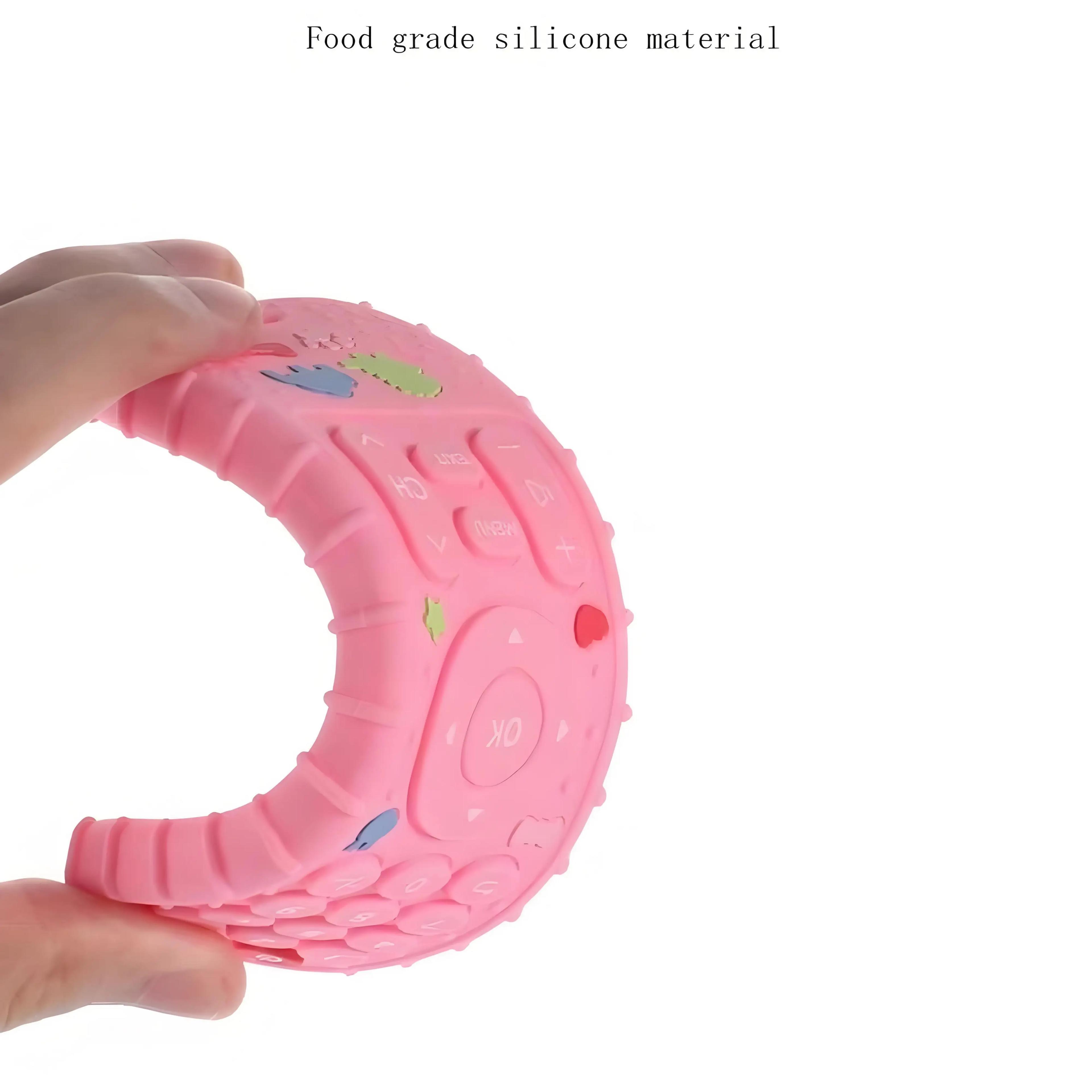 1/4 pièces Silicone bébé jouets TV télécommande forme anneau de dentition jouet sans BPA Silicone de