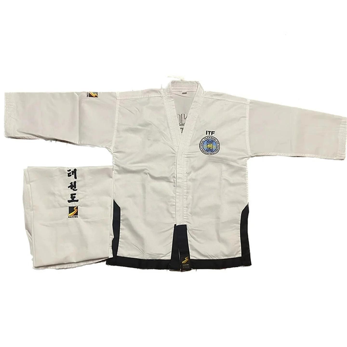 Uniforme de Taekwondo Dobok brodé, chemise et pantalon pour professeur professionnel pour adultes et