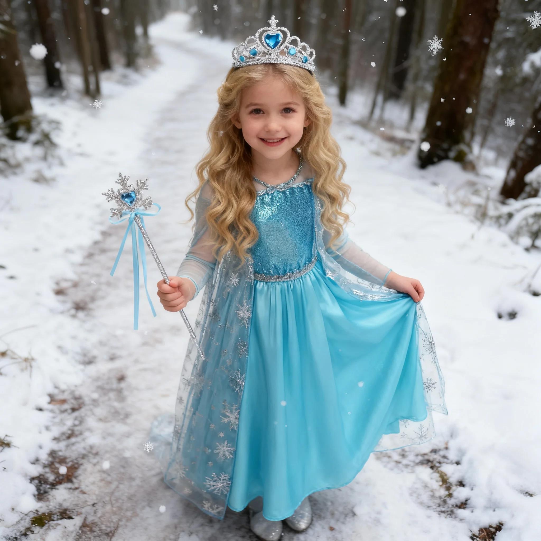 Filles Cosplay reine des neiges Elsa flocon de neige Cape Costumes enfants carnaval fête robe de bal