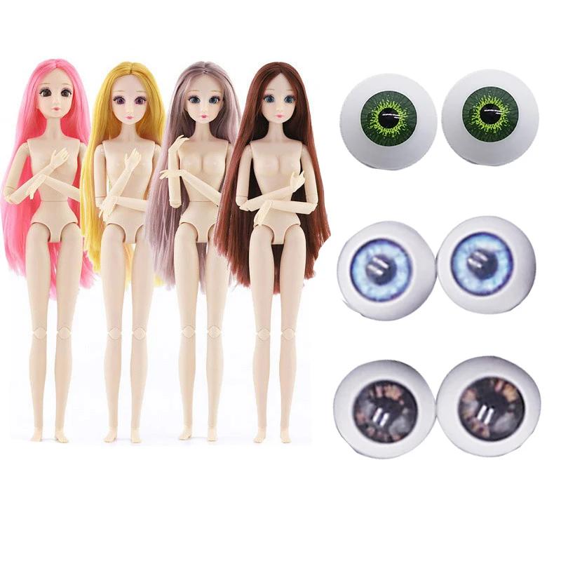 Mode 30 cm poupée 3D yeux princesse poupées en plastique bricolage poupées 28 poupée commune modèle