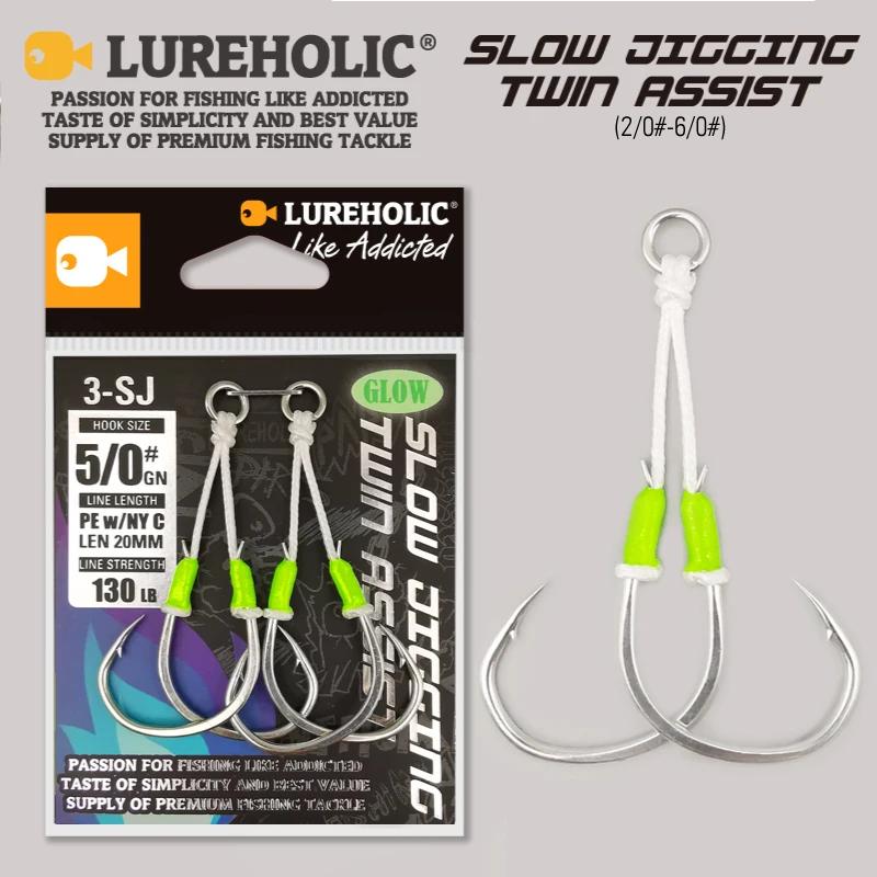 3-SJ – hameçons de pêche à gabarits lent, double assistance, lueur, brème de mer, accessoires de pêc