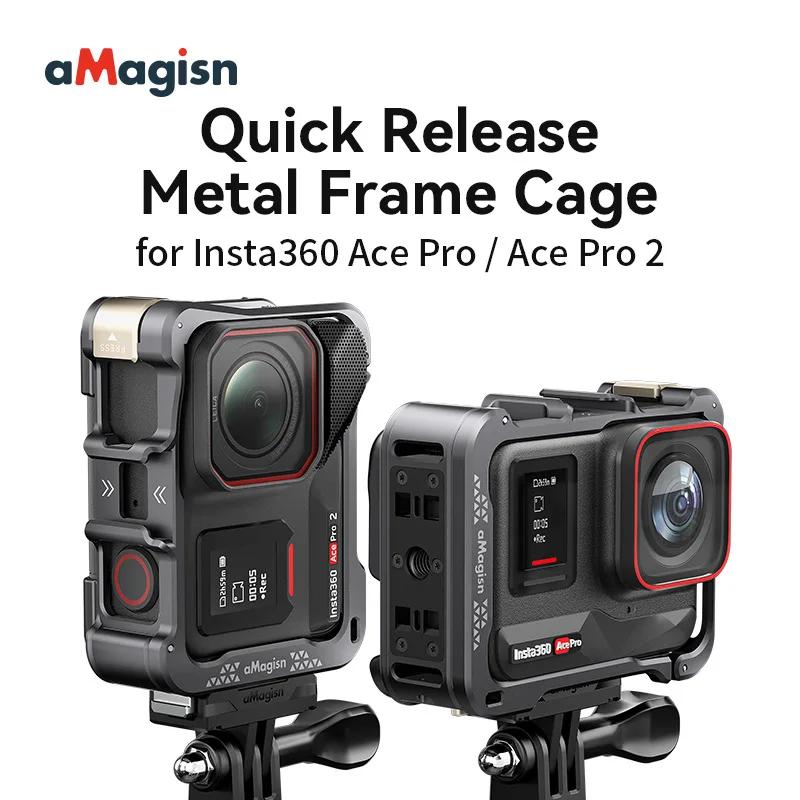 AMagisn-Étui de protection horizontal et vertical, cadre en métal à dégagement rapide, appareil phot