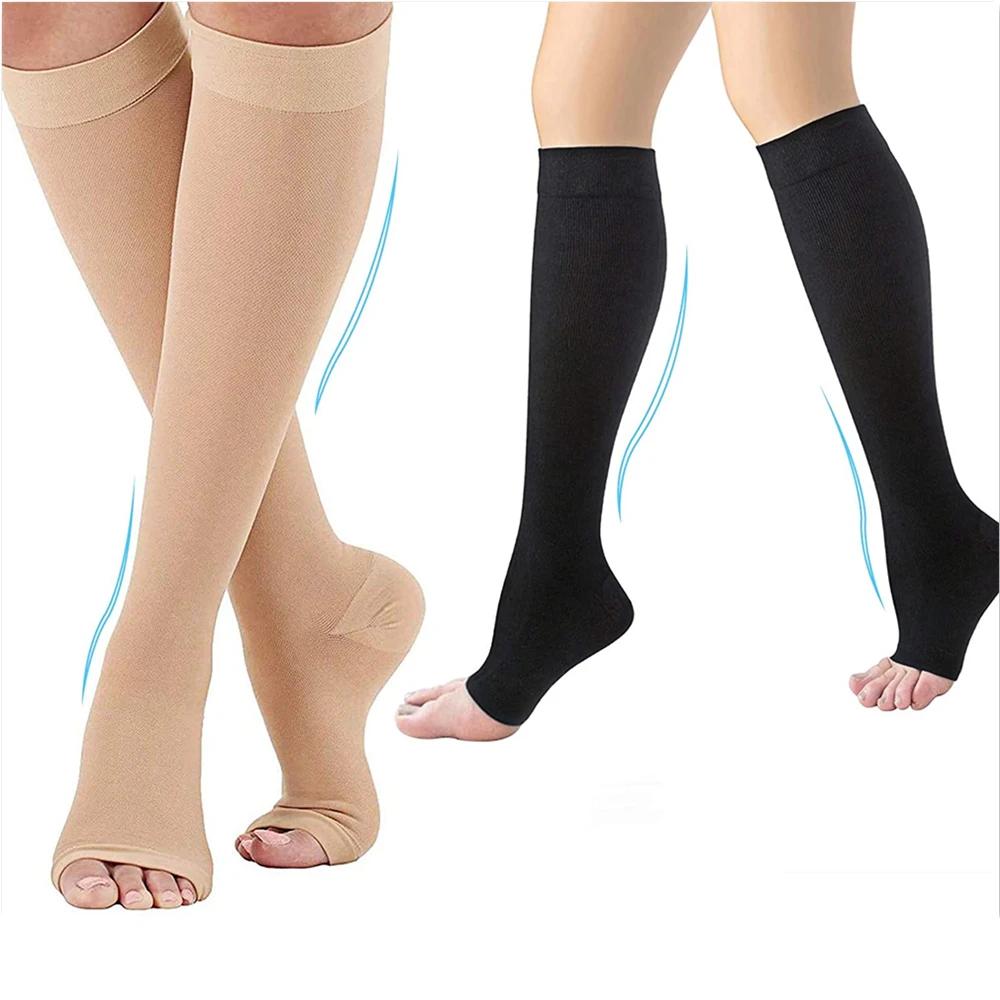 Chaussettes de Compression S-XXL médicales pour prévenir les varices, tuyau de soutien sans orteils