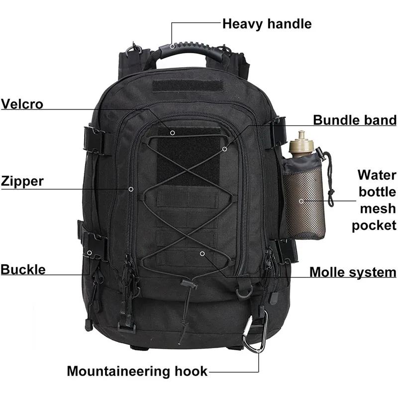 60L militaire tactique sac à dos armée Molle assaut sac à dos voyage en plein air randonnée sacs à d