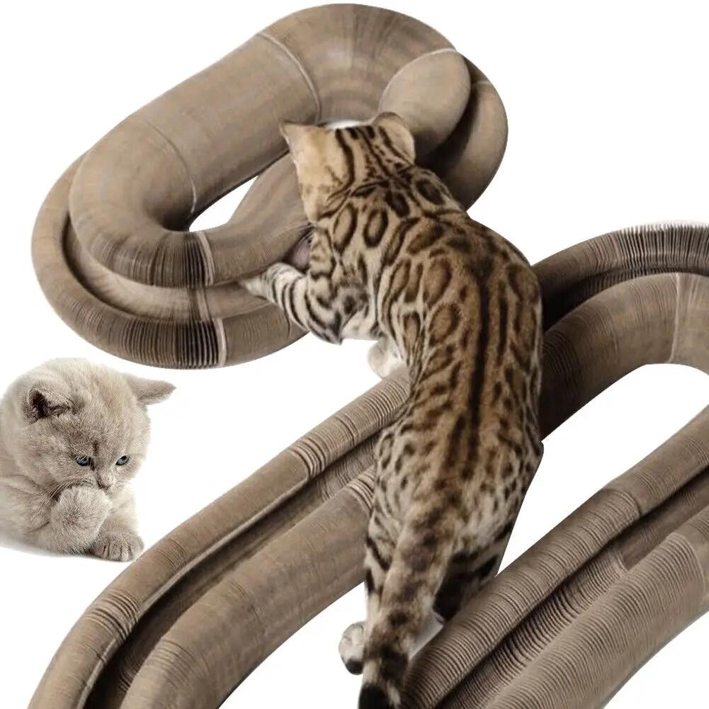 Planche à gratter pour chat, orgue magique pliable, jouet amusant, griffe de meulage, lit de couchag