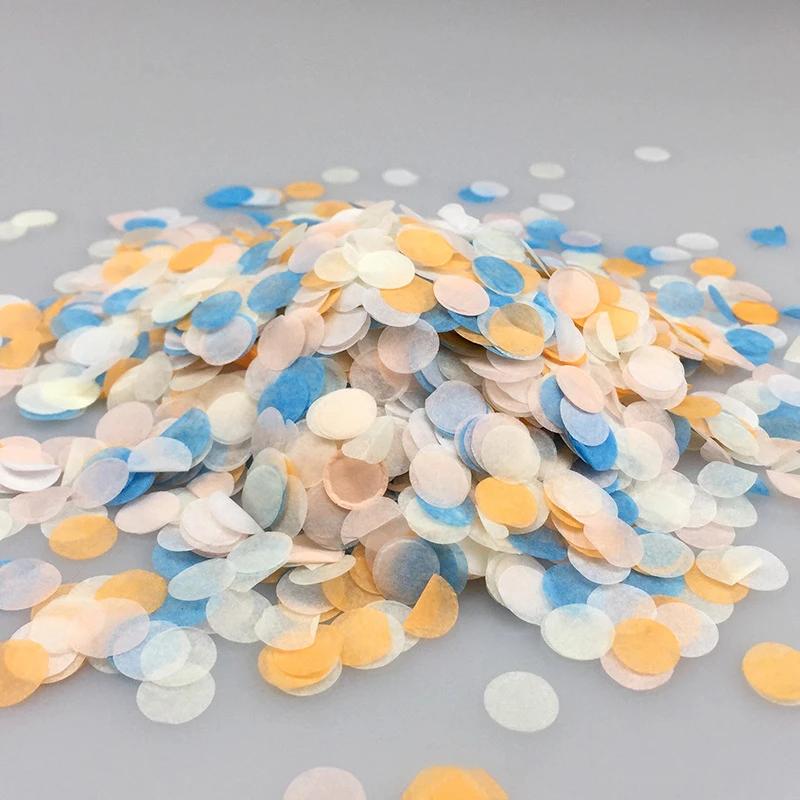 Confettis en papier de 1000 pièces/sac 1cm, mélange de couleurs pour décoration de fête d'anniversai