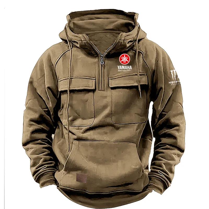 Yamaha Logo Sweat-shirt à capuche décontracté pour hommes Nouveau style extérieur épais à la mode pu
