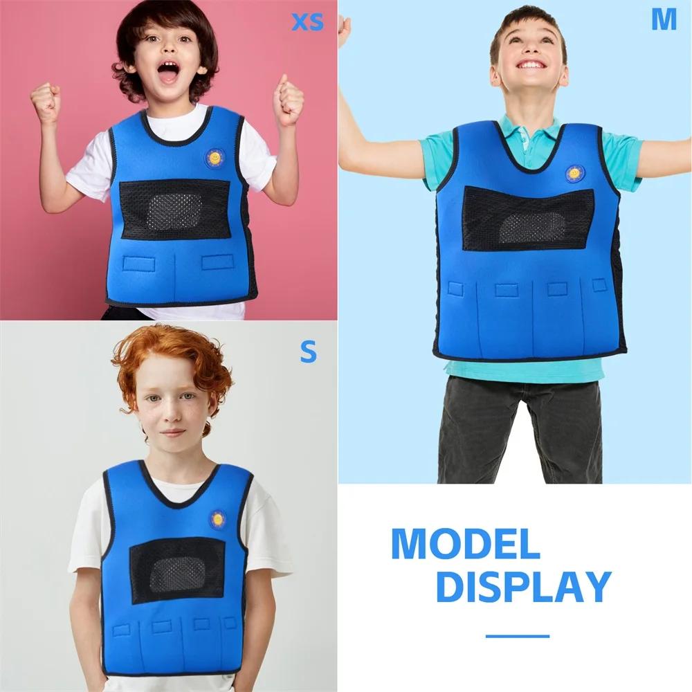 Gilet lesté avec numéro sensoriel, gilet de compression sensorielle pour enfants et adultes avec tro