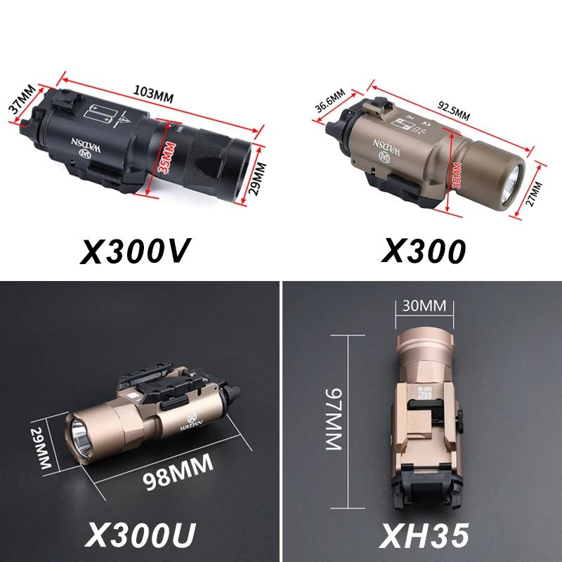 Tactique Surefir X300 X300U Ultra X300V XH35 pistolet en métal lumière stroboscopique LED adapté 20m