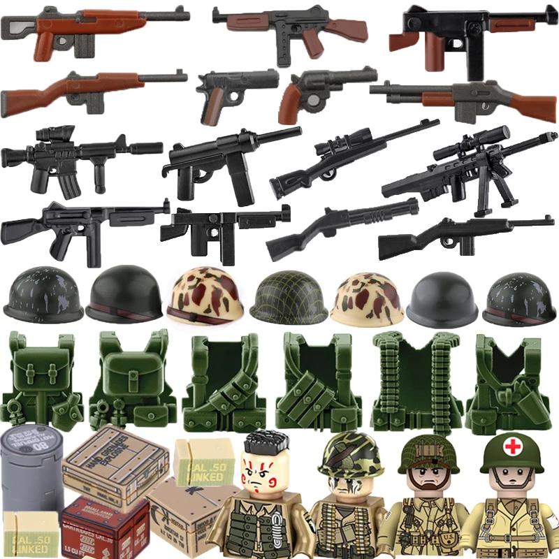 Blocs de construction militaires WW2, figurines de soldats, cadeaux, jouets, armes américaines, gile