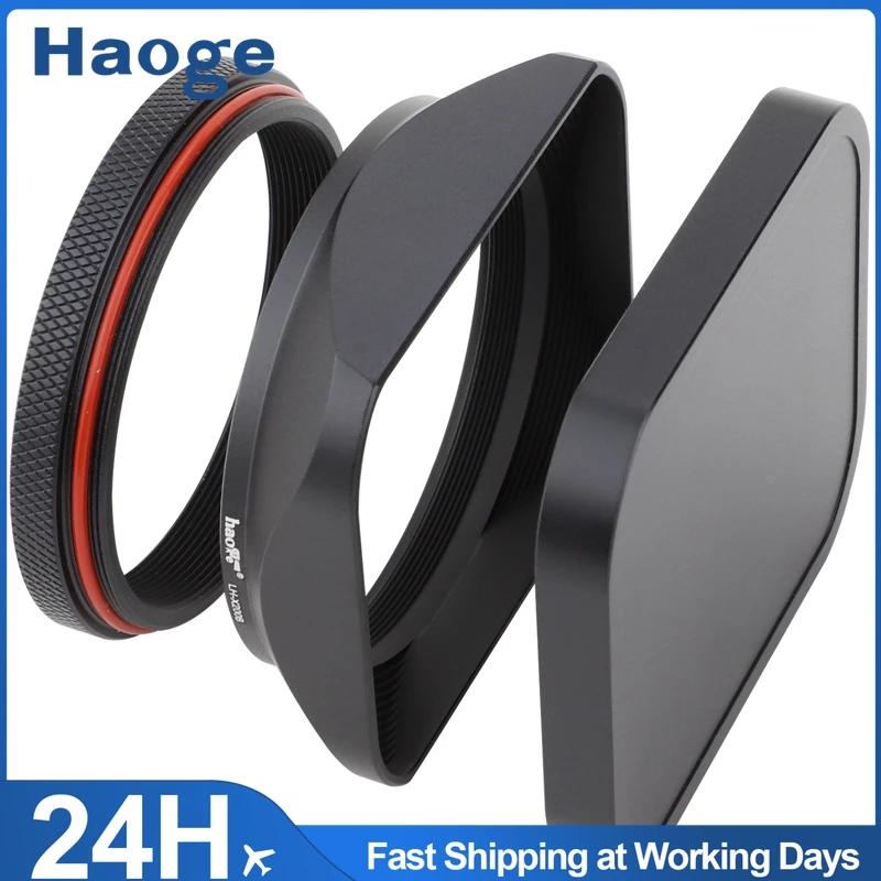 Haoge – pare-soleil carré en métal avec capuchon de couvercle et anneau d'adaptation de 49mm pour ap