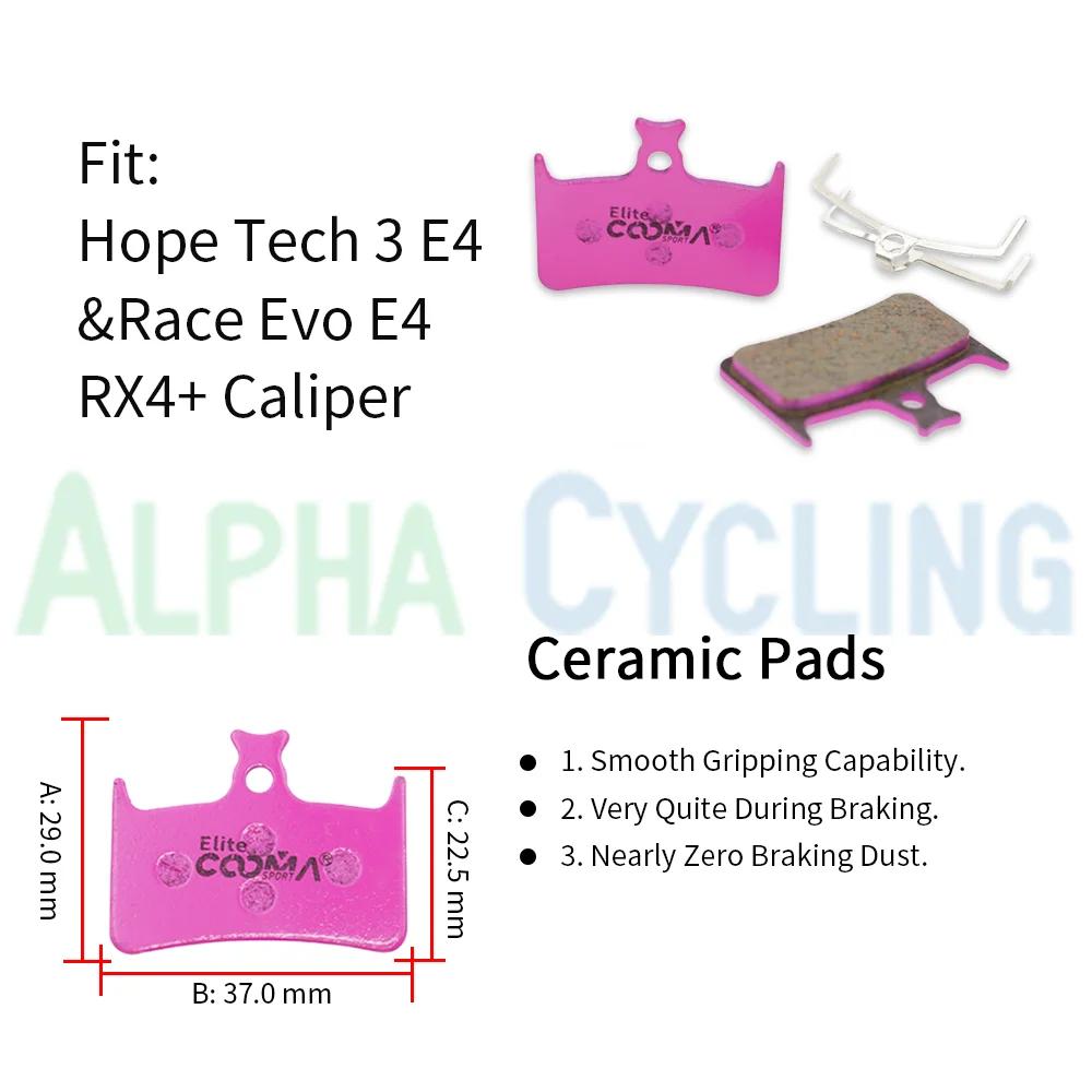 4 paires de plaquettes de frein à disque de vélo en céramique, pour étrier Hope Tech 3 E4 Race Evo E
