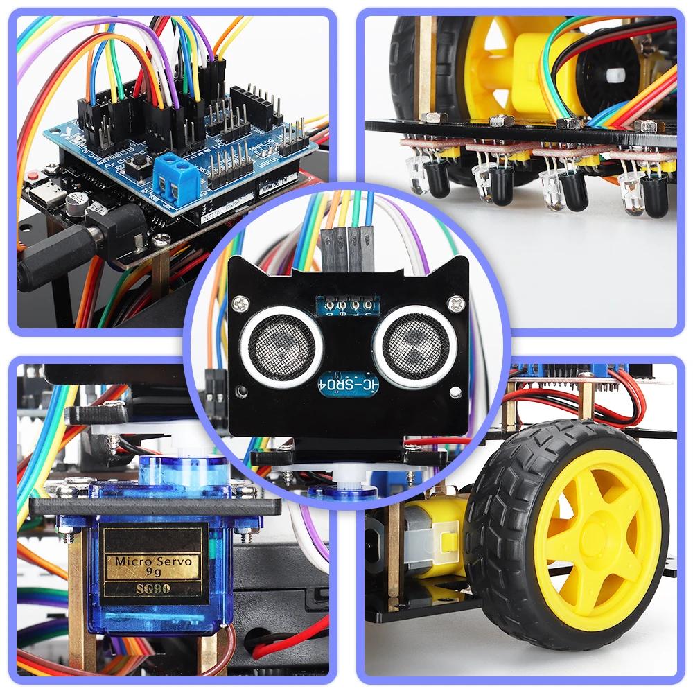 Nouveau Kit de codage de voiture Robot intelligent pour la programmation Arduino, Kit d'automatisati