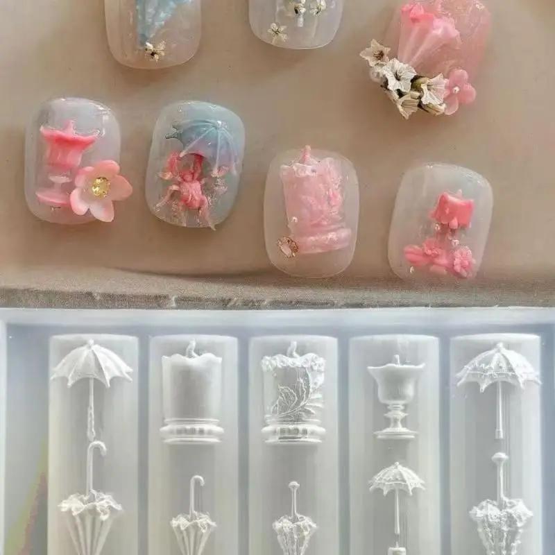 Modèles d'ongles de manucure à faire soi-même: moule en Silicone de fleur de papillon 3D, outils de