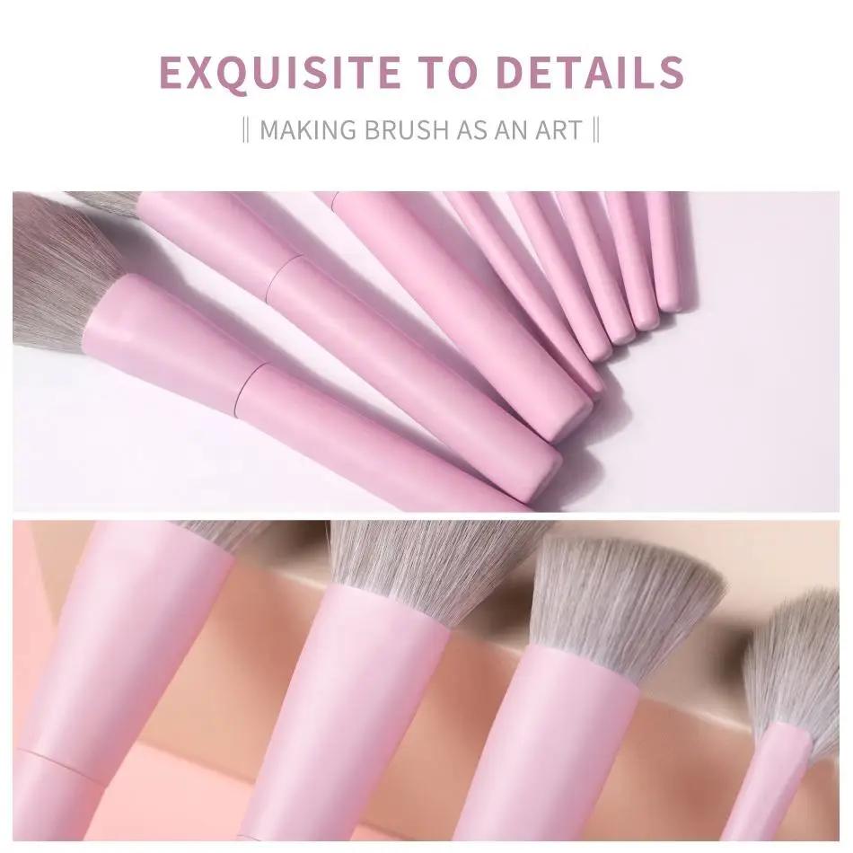 Ensemble de pinceaux de maquillage en cheveux synthétiques, pinceau végétalien, outil de beauté pour