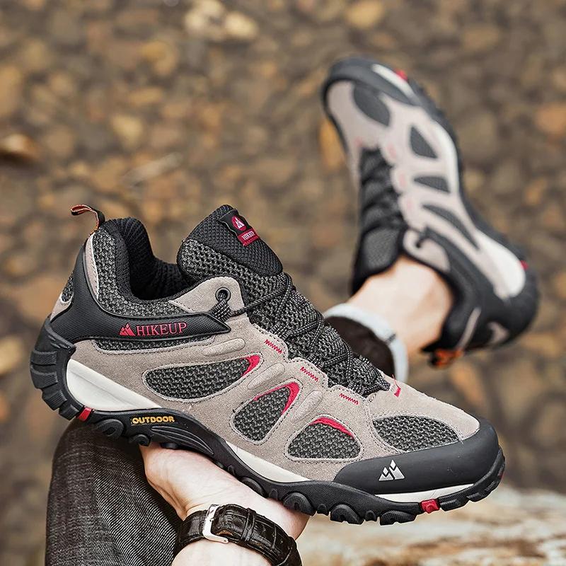 HIKEUP nouvelles chaussures de randonnée en plein air pour hommes antidérapantes résistantes à l'usu