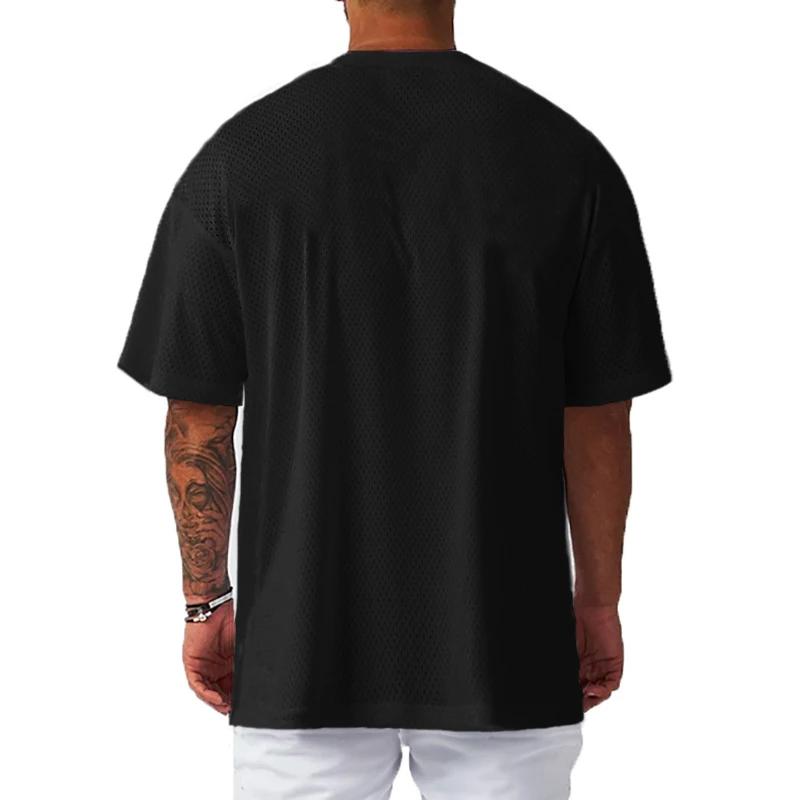 T-shirt oversize homme fitness été - Maille respirante pour gym, running et occasions décontractées