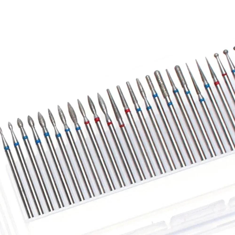 30 pièces/ensemble fraises diamantées fraise à aneth pour manucure mèches de meulage outils d'art de