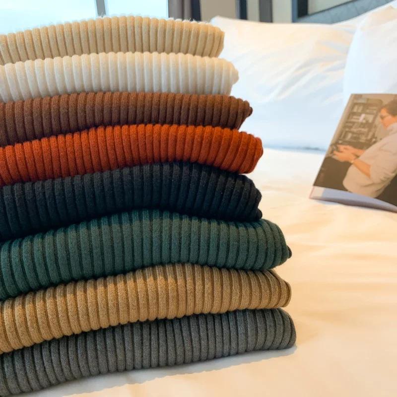 Pulls en maille unie slim chic pour femme, col roulé, manches longues, décontractés, chauds, basique