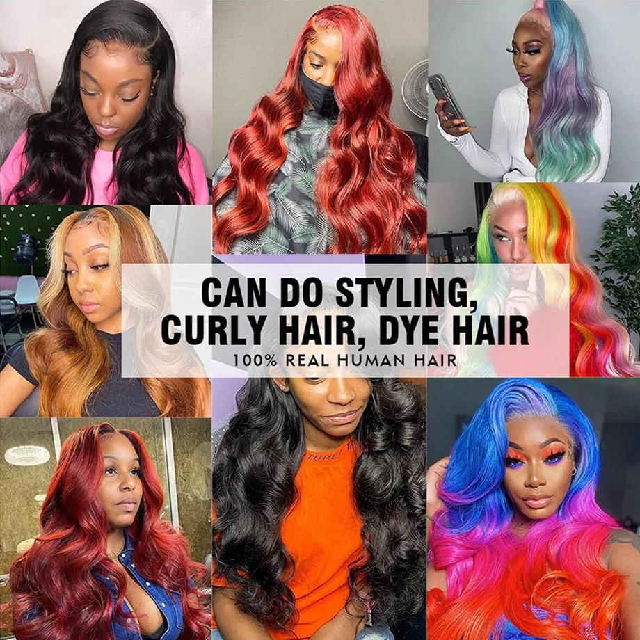 Perruque Lace Front Wig Body Wave Brésilienne Naturelle, Cheveux Humains, 13x6, 13x4, 4x4, Pre-Pluck