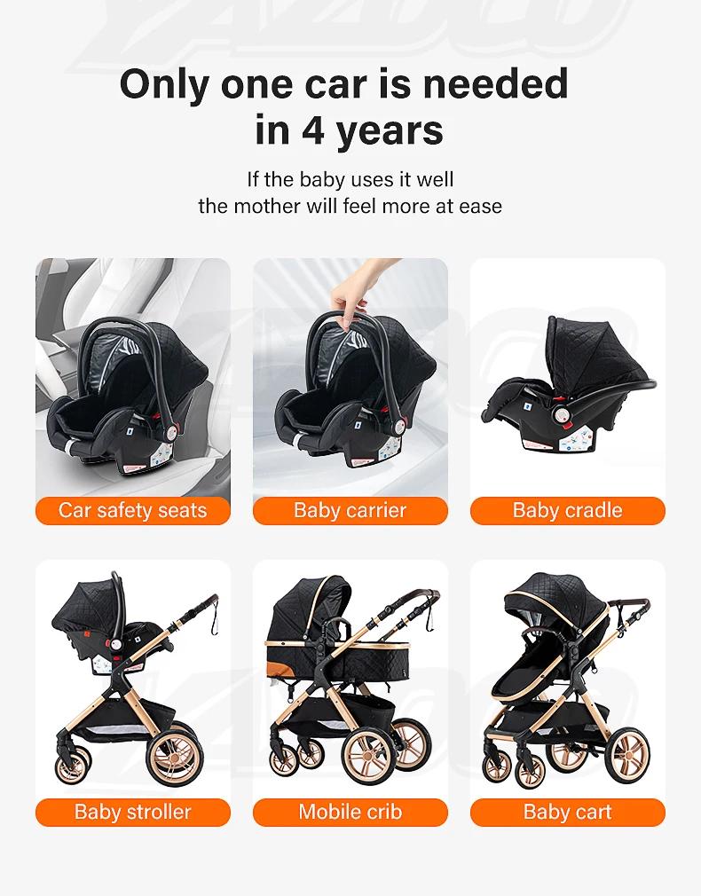 Poussette 3 en 1 pour bébé, voiture pour bébé, landau, articles pour nouveau-nés, poussettes légères
