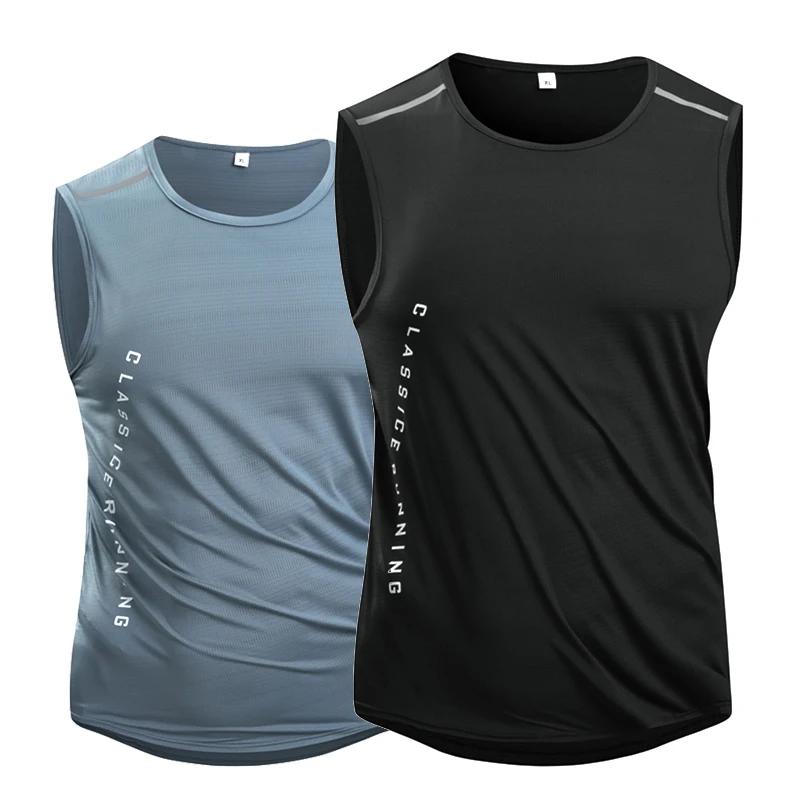 Gilet de course homme CHRLCK - Débardeur fitness séchage rapide, maille respirante pour sport
