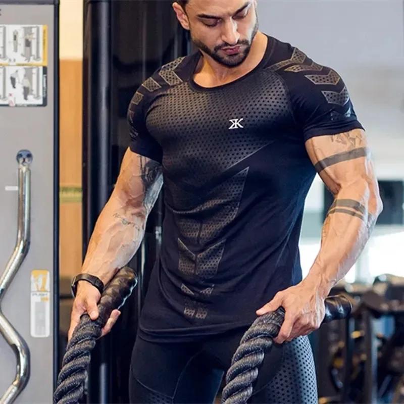 T-shirt sport homme 2026 fitness musculation - Haut compression moulant séchage rapide entraînement
