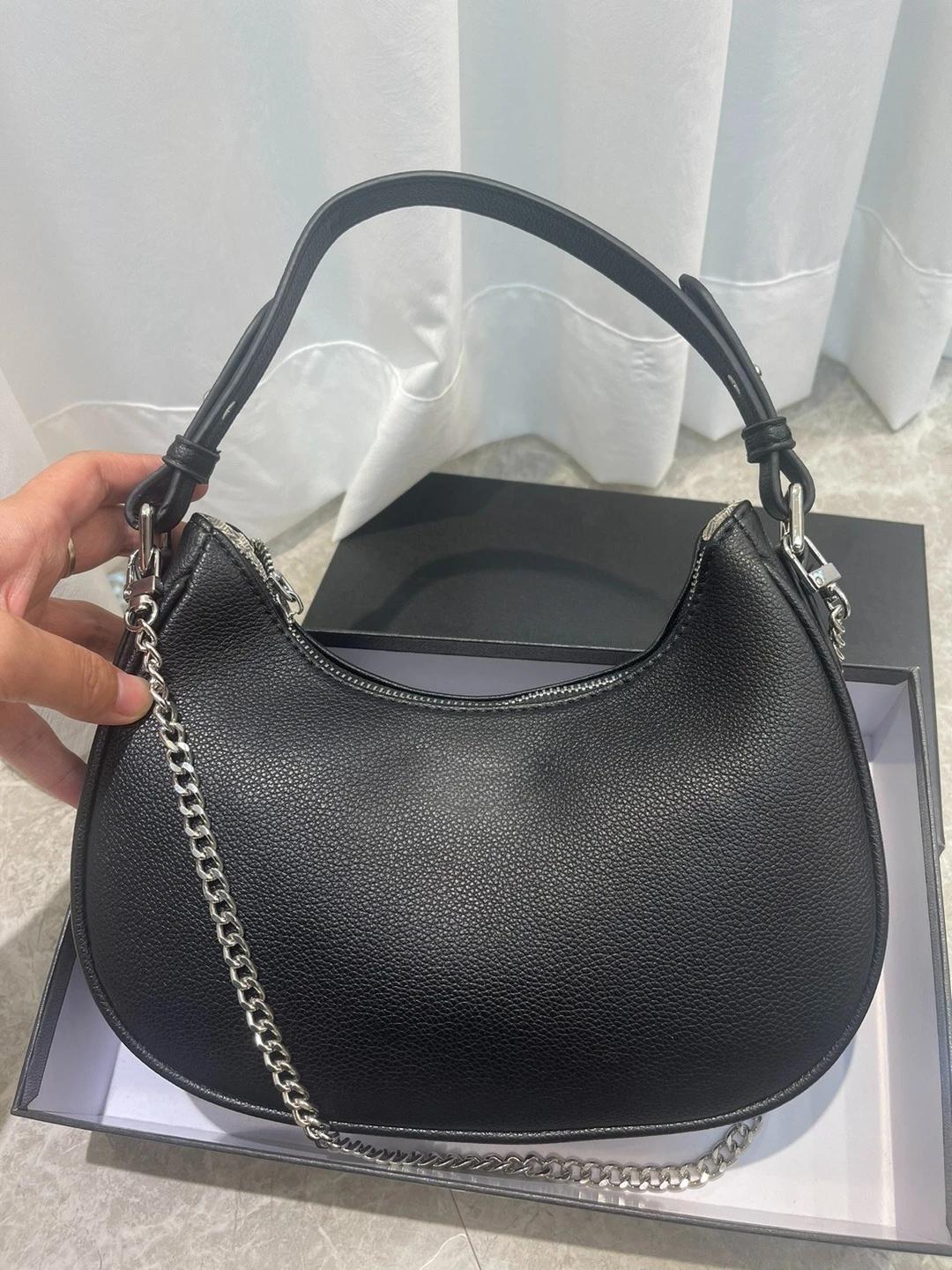 Sac à bandoulière décontracté en cuir synthétique pour femme, style français, avec chaîne délicate e