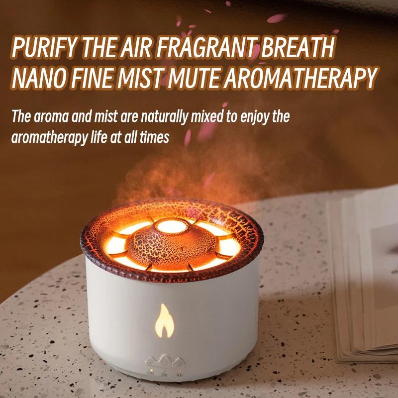 KINSCOTER volcan flamme diffuseur d'arôme méduse anneau de fumée humidificateur d'air 360ml aromathé