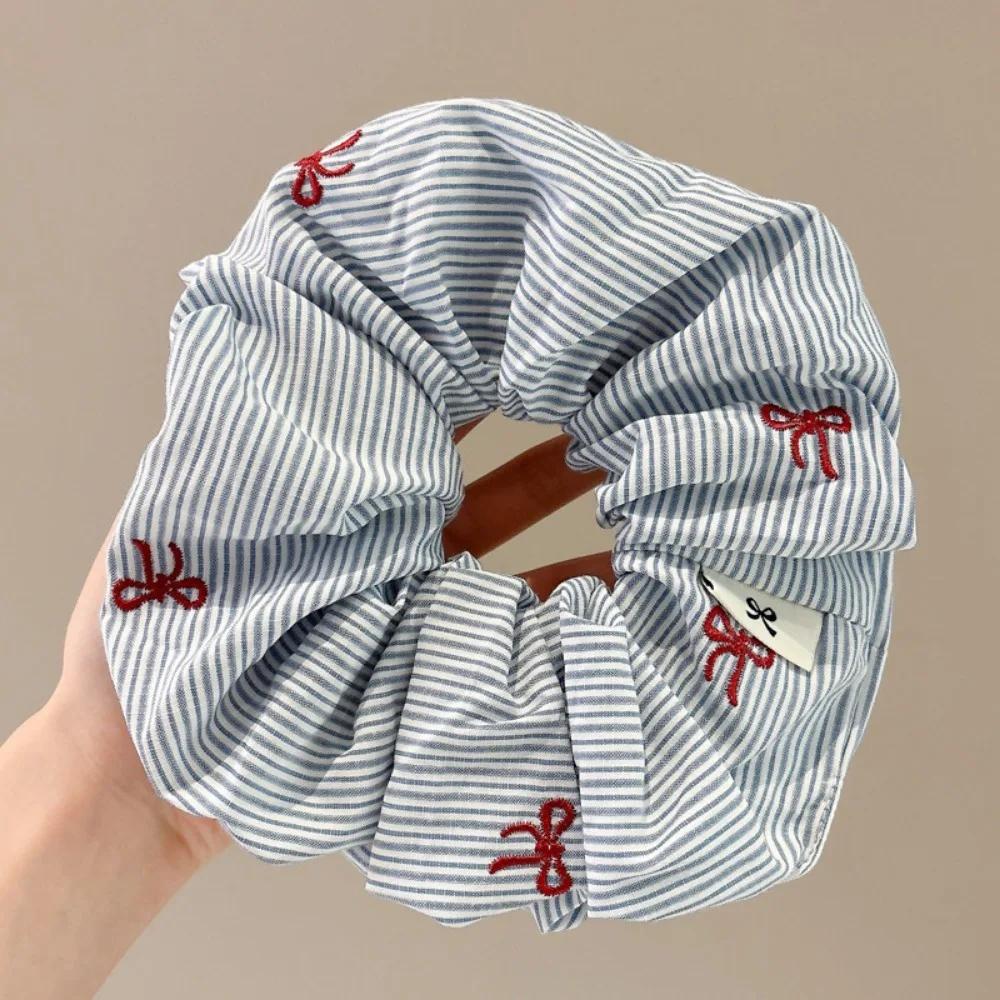2 pièces de bandeau serré cerise à nœud rayé bleu de style coréen exquis, nouveau accessoire de chev