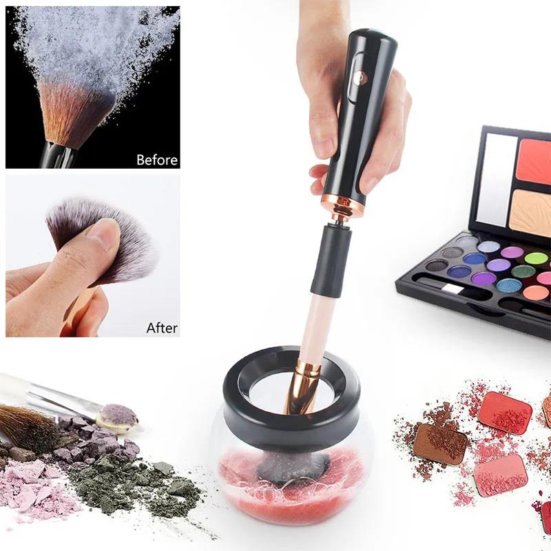 Machine de nettoyage et de séchage de pinceaux de maquillage, rotateur de brosse automatique, électr